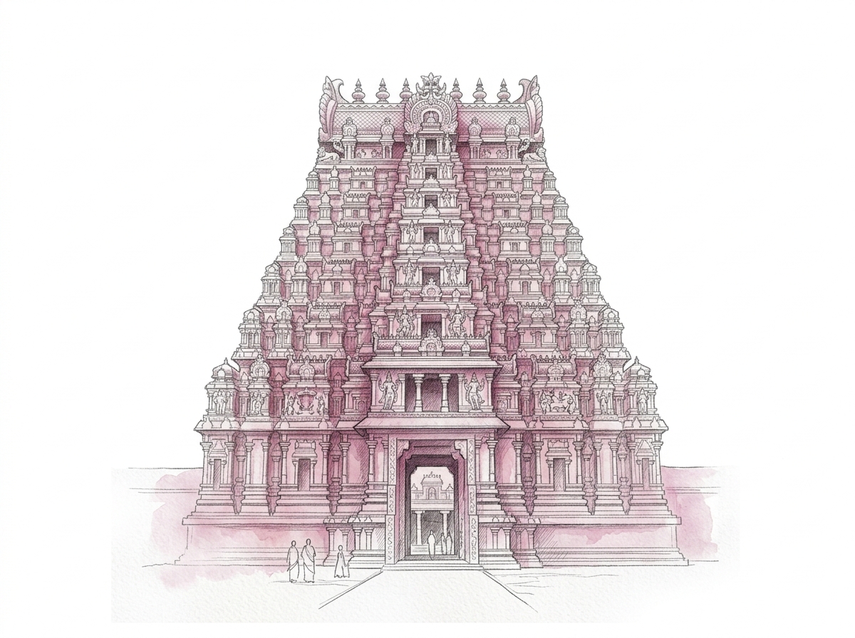 Sri Nellaiappar Temple Gopuram Tirunelveli